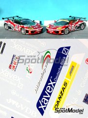 Renaissance Models: Decoracin escala 1/24 - Ferrari 360 Modena GT Equipo JMB Racing patrocinado por Xavex, Aprimatic N 70, 71 - Cort Wagner (US) + Sam Hancock (GB) + Martin Short (GB), Stephen Earle (US) + Chris MacAllister (US) + Gary Schultheis (US) - 24 Horas de Le Mans 2002 - calcas de agua y manual de instrucciones - para las referencias de Tamiya TAM24228 y TAM24298