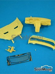 Renaissance Models: Transkit escala 1/24 - Peugeot 206 Evo set de correccion 2002 y 2003 - capot, salpicadero, aleron,  resina y fotograbado - para la referencia de Tamiya TAM24267