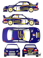 Renaissance Models: Decoracin escala 1/24 - Subaru Impreza WRC patrocinado por E. Leclerc N 1 - Benot Rousselot (FR) + Gilles Mondsir (FR) - Rally de Francia Alsacia 2003 - calcas de agua, manual de instrucciones e instrucciones de pintado - para la referencia de Tamiya TAM24240