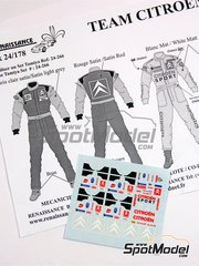 Renaissance Models: Marking / livery 1/24 scale - Mechanics, driver and co-driver Citroen Team - Carlos Sainz (ES) + Marc Mart� (ES), Sebastien Loeb (FR) + Daniel Elena (MC) 2004 - water slide decals and assembly instructions - for Tamiya reference TAM89610