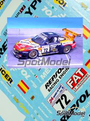 Renaissance Models: Marking / livery 1/24 scale - Porsche 911 996 GT3 Repsol Racing Team sponsored by Repsol YPF #72 - Toms Saldaa (ES) + Giovanni Lavaggi (IT) + Jess Dez Villarroel (ES) - 24 Hours Le Mans 2000 - water slide decals and assembly instructions - for Tamiya reference TAM24229