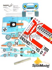 Renaissance Models: Marking / livery 1/24 scale - Porsche 917K sponsored by Gulf #24, 25 - Pedro Rodriguez (MX) + Leo Kinnunen (FI), Joseph 'Jo' Siffert (CH) + Brian Redman (GB) - SPA Francorchamps 1000 Kms  1970 - photo-etched parts, resin parts, water slide decals and assembly instructions - for Fujimi references FJ12173, HR-5, FJ123592, FJ126135, 12613 and RS-4