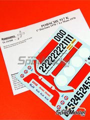 Renaissance Models: Marking / livery 1/24 scale - Porsche 917K sponsored by Gulf - 24 Hours of Daytona, 24 Hours Le Mans 1970 - water slide decals - for Fujimi references FJ12173, HR-5, FJ12175, FJ12188, FJ12198, FJ12199, FJ12214, FJ12359, FJ126074, FJ126135, 12613, RS-4, FJ126159, RS-92, FJ126166, 12616 and RS-98