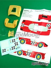 Renaissance Models: Decoracin escala 1/24 - Ferrari 412 P Equipo Scuderia Filipinetti N 22 - Jean Guichet (FR) + Herbert Mller (CH) - 24 Horas de Le Mans 1967 - piezas de resina, piezas vacuformadas, calcas de agua y manual de instrucciones - para las referencias de Fujimi FJ12104, 2, 2500, FJ12111, 1034, 2800, HR-1034, FJ12351, FJ123516, FJ12357, FJ123707, HR-34, FJ125756, RS-48, FJ125756-SPRUE-A y FJ23073