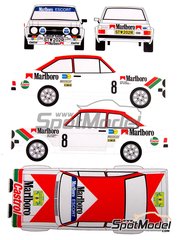 Renaissance Models: Marking / livery 1/24 scale - Ford Escort Mk. II RS 1800 Group 4 sponsored by Castrol Marlboro #8 - Ari Vatanen (FI) + Atso Aho (FI) - International Swedish Rally 1978 - resin parts, water slide decals, assembly instructions, painting instructions and tobacco sponsor decals - for Italeri references 3650, IT3650, ITA3650 and 3655, or Revell references REV07374 and 7374