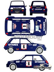 Renaissance Models: Decoracin escala 1/24 - Renault 5 Alpine Grupo 2 patrocinado por Gitanes N 6 - Jean Ragnotti (FR) + Jean-Marc Andri (FR) - Rally Tour de Corse 1979 - calcas de agua, manual de instrucciones, instrucciones de pintado y calcas de sponsors de tabaco - para la referencia de ESCI 3016, o las referencias de Italeri 3651, ITA3651, 3651S, 3652 y 3695