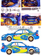 Renaissance Models: Decoracin escala 1/24 - Subaru WRC S12 N 5, 6 - Petter Solberg (NO) + Phil Mills (GB), Chris Atkinson (AU) + Glenn Macneall (AU) - Rally de Japon 2006 - fotograbados, piezas de resina, calcas de agua, otros materiales y manual de instrucciones