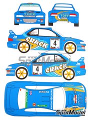 Renaissance Models: Decoracin escala 1/24 - Subaru Impreza WRC patrocinado por Crack N 4 - Paul Lietaer (BE) + Kristof Dejonghe (BE) - Rally Omloop Van Vlaanderen  2008 - calcas de agua y manual de instrucciones - para la referencia de Tamiya TAM24218