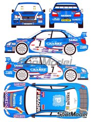 Renaissance Models: Marking / livery 1/24 scale - Subaru Impreza S10 BMA Team sponsored by Crabbe Gomez #7 - Hubert Deferm (BE) + John Lavaerts (BE) - Condroz Rally - Rallye du Condroz 2008 - water slide decals and assembly instructions - for Tamiya reference TAM24281