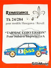 Renaissance Models: Set de conversin a asfalto escala 1/24 - Subaru Impreza Grupo A conversin asfalto - piezas de resina y piezas de goma - para las referencias de Hasegawa 20297, 20436, 25017, CR-17, 25063, CR-103, 25068 y CR-108