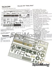 Renaissance Models: Set de mejora y detallado escala 1/24 - Porsche 935/78 Moby Dick - fotograbados y manual de instrucciones - para la referencia de Tamiya TAM24318