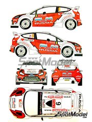 Renaissance Models: Marking / livery 1/24 scale - Ford Fiesta WRC sponsored by ALM Russia #6 - Evgeniy Novikov (RU) + Denis Giraudet (FR) - Vodafone Portugal Rally  2012 - water slide decals and assembly instructions - for Belkits kits BEL-003