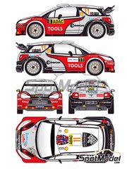 Renaissance Models: Marking / livery 1/24 scale - Citroen DS3 WRC sponsored by Entercard #11 - Petter Solberg (NO) + Chris Patterson (GB) - ADAC Deutschland Rally, Alsace France Rally 2011 - water slide decals and assembly instructions - for Heller references 50757, 80757 and 80758