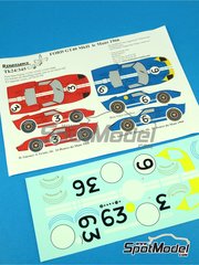 Renaissance Models: Marking / livery 1/24 scale - Ford GT40 Mk II Shelby American Team sponsored by Ford #3, 6 - Dan Gurney (US) + Jerry Grant (US), Mario Andretti (US) + Lucien Bianchi (BE) - 24 Hours Le Mans 1966 - water slide decals and assembly instructions - for Fujimi references FJ12101, HR-1, FJ12125, FJ12129, HR-10, FJ12130, FJ12131, FJ12132, FJ12134, FJ12135, FJ12138, FJ12139, FJ12143, FJ12147, FJ12148, FJ12158, FJ12159, FJ12160, FJ12161, FJ12166, FJ12170, FJ12172, FJ12306, FJ123066, FJ126036, RS-16, FJ126043, RS-32, FJ12605, FJ126050, RS-97, FJ126067 and RS-51, or Revell reference REV07696