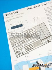 Renaissance Models: Detail up set 1/24 scale - Ford GT40 JWA - 24 Hours Le Mans 1968 and 1969 - photo-etched parts and assembly instructions - for Fujimi references FJ12131, FJ126050 and RS-97, or Revell reference REV07696