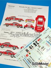 Renaissance Models: Decoracin escala 1/24 - Porsche 911 SC Grupo 4 patrocinado por Grant Casino N 10, 6, 3 - Bernard Bguin (FR) + Jean-Jacques 'JJ' Lenne (FR) - Rally Antibes, Rally Tour de Corse 1979 - calcas de agua y manual de instrucciones - para las referencias de Tamiya TAM24328 y TAM24334