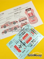 Renaissance Models: Decoracin escala 1/24 - Porsche 934 Turbo RSR Grupo 4 patrocinado por Denver Spotwear N 70 - Valentin Bertapelle (FR) + Thierry Perrier (FR) + Bernard Salam (FR) - 24 Horas de Le Mans 1981 - calcas de agua y manual de instrucciones - para las referencias de Tamiya TAM24328 y TAM24334
