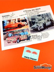 Renaissance Models: Decoracin escala 1/24 - Citron DS19 N 176 - Paul Coltelloni (FR) + Pierre Alexandre (FR) + Claude Desrosiers (FR) - Rally de Monte Carlo - Rallye Automobile de Monte-Carlo 1959 - calcas de agua e instrucciones de colocacin - para la referencia de Ebbro EBR25005