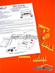 Renaissance Models: Transkit 1/24 scale - BMW M3 E30 Rally Group A - metal parts, resin parts, rubber parts, turned metal parts and assembly instructions - for Beemax Model Kits references B24007, Aoshima 098196, B24016, B24019 and BX24029