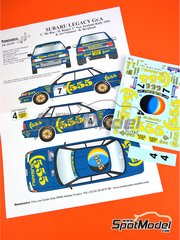 Renaissance Models: Marking / livery 1/24 scale - Subaru Legacy RS Group A 555 Subaru World Rally Team #4, 7 - Colin McRae (GB) + Derek Ringer (GB), Ari Vatanen (FI) + Bruno Berglund (SE) - New Zealand Rally 1993 - water slide decals and assembly instructions - for Hasegawa references 20290, 20311, 20390, 25007 and CR-7 image