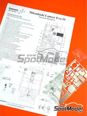 Renaissance Models: Detail up set 1/24 scale - Mitsubishi Lancer Evolution IV - photo-etched parts, resin parts and assembly instructions - for Hasegawa references 20310, 20395 and 20593