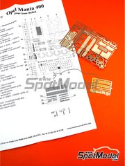 Renaissance Models: Set de mejora y detallado escala 1/24 - Opel Manta 400 Group B - fotograbados y manual de instrucciones - para las referencias de Belkits BEL008, BEL-008, BEL008-BODY, BEL008-DECALS, BEL008-FG, BEL008-MASKS, BEL008-SPRUE-B, BEL008-SPRUE-C, BEL008-SPRUE-D, BEL008-SPRUE-E, BEL008-SPRUE-F, BEL008-SPRUE-G, BEL008-SPRUE-H, BEL008-SPRUE-I, BEL009, BEL-009 y BEL009-DECAL