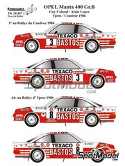 1989 06 DECAL TOYOTA CELICA GT-4 ST 165 "BASTOS" P.SNIJERS YPRES 24 HOURS R 