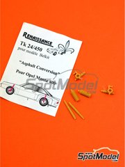 Renaissance Models: Tarmac conversion set 1/24 scale - Opel Manta 400 Group B - resin parts - for Belkits references BEL008, BEL-008, BEL009 and BEL-009