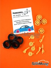 Renaissance Models: Set de conversin a tierra escala 1/24 - Subaru Impreza WRC versin tierra Speedline 8 brazos 1998 y 1999 - piezas de resina y piezas de goma - para las referencias de Tamiya TAM24199 y TAM24218
