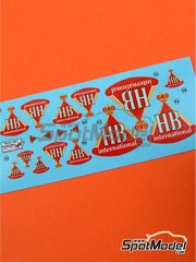 Renaissance Models: Logotipos escala 1/24 - HB International - calcas de agua - para las referencias de Beemax Model Kits B24017, 103982 y BX24035