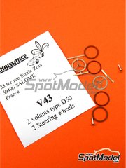 Renaissance Models: Steering wheel 1/43 scale - Steering wheels - 3 spokes  - photo-etched parts, plastic parts and turned metal parts - 2 units