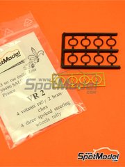 Renaissance Models: Steering wheel 1/43 scale - Rally Car two spokes steering wheels - photo-etched parts and plastic parts - 4 units