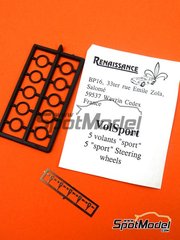 Renaissance Models: Detail 1/43 scale - 3 spokes Sport steering wheel - photo-etched parts and plastic parts - 5 units