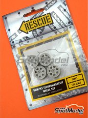 Rescue Models: Rims 1/24 scale - TecnoMagnesio 17 inches 5 nut rims - resin parts - for Beemax Model Kits references B24007, Aoshima 098196, B24016 and B24019 - 4 units