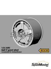 Rescue Models: Rims 1/24 scale - Audi Quattro Sport S1 - gravel rims - resin parts - for Beemax Model Kits references B24017 and 103982 - 4 units
