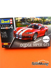Revell: Car scale model kit 1/25 scale - Dodge Viper GTS - plastic parts, rubber parts, water slide decals and assembly instructions image