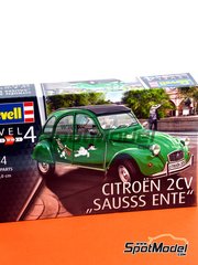 Revell: Car scale model kit 1/24 scale - Citro&euml;n 2CV Sausss Ente - plastic parts, water slide decals and assembly instructions image