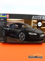 Revell: Car scale model kit 1/24 scale - Audi R8 - plastic parts, rubber parts, water slide decals and assembly instructions