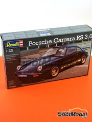 Revell: Car scale model kit 1/25 scale - Porsche 911 Carrera RS 3.0 - plastic parts, water slide decals and assembly instructions image