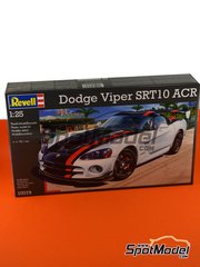 Revell: Car scale model kit 1/25 scale - Dodge Viper SRT 10 ACR - plastic parts, rubber parts, water slide decals and assembly instructions image