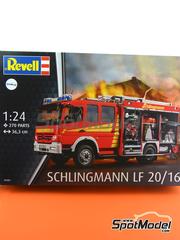 Revell: Special vehicle scale model kit 1/24 scale - Mercedes Atego 1529 AF / Schlingmann LF 20/16 - plastic parts, rubber parts, water slide decals, assembly instructions and painting instructions