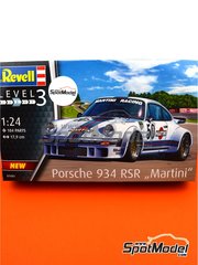 Revell: Car scale model kit 1/24 scale - Porsche 934 Turbo RSR Group 4 sponsored by Martini Racing #50 - David Betts (GB) + Robbie Bruberg (GB) - plastic parts, rubber parts, water slide decals, assembly instructions and painting instructions