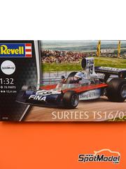 Revell: Scale model kit 1/32 scale - Surtees Ford TS16/03 Surtees Racing Organisation Team sponsored by Fina, Bang&Olufsen #19 - Jochen Mass (DE) - Formula 1 World Championship 1974 - plastic parts, rubber parts, water slide decals manufactured with digital technology, assembly instructions and painting instructions