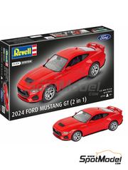 Revell: Car scale model kit 1/25 scale - Ford Mustang GT 2024 - plastic parts, rubber parts, water slide decals, assembly instructions and painting instructions image