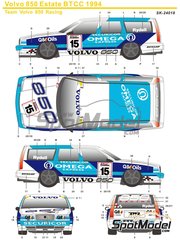 SK Decals: Decoracin escala 1/24 - Volvo 850 Estate  Equipo TWR patrocinado por Securicor Omega Express N 14, 15 - Jan Lammers (NL), Rickard Rydell (SE) - Campeonato Ingls de Turismos - BTCC 1994 - calcas de agua, manual de instrucciones e instrucciones de pintado - para la referencia de Tamiya TAM24162