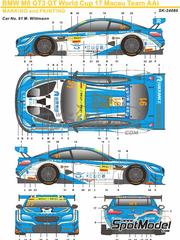 SK Decals: Marking / livery 1/24 scale - BMW M6 GT3 Fist AAI Team sponsored by Radiance Group #90, 91 - Chaz Mostert (AU), Marco Wittmann (DE) - Macau FIA GT World Cup Championship 2017 - water slide decals and placement instructions - for Nunu references PN24001, PN24003, PN24027 and NU24027