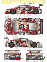 SK Decals: Marking / livery 1/24 scale - Audi R8 LMS GT3 sponsored by AAPE Audi Hong Kong #30 - Marchy Lee (HK) - Macau FIA GT World Cup Championship 2015 - water slide decals, assembly instructions and painting instructions - for Nunu references PN24004, NU-24004, PN24004, NUNPN24004, PN24024, PN-24024, PN24024-UNBOX, PN24028 and NU24028