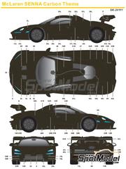 SK Decals: Marking / livery 1/24 scale - McLaren Senna Carbon Theme - water slide decals, assembly instructions and painting instructions - for Tamiya references TAM24355, T24355 and TAM24355ST