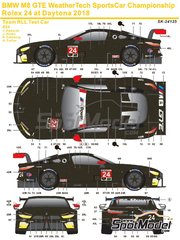SK Decals: Marking / livery 1/24 scale - BMW M8 GTE RLL Team #24, 25 - Augusto Farfus (BR) + Nicky Catsburg (NL) + Jesse Krohn (FI) + John Edwards (US), Alexander Sims (GB) + Bill Auberlen (US) + Connor De Phillippi (US) + Philipp Eng (AT) - Rolex 24 Hours of Daytona 2018 - water slide decals, assembly instructions and painting instructions - for Nunu references PN24010, NU-24010, PN24036 and NU-24036