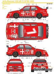 SK Decals: Decoracin escala 1/24 - Alfa Romeo 155 V6 TI Equipo Alfa Corse patrocinado por Philips Car Systems N 7, 8 - Alessandro Nannini (IT), Nicola Larini (IT) - DTM - Deutsche Tourenwagen Masters 1993 - calcas de agua, manual de instrucciones e instrucciones de pintado - para las referencias de Tamiya TAM24137, TAM24148, TAM24176, TAM24182, TAM96356 y TAM96357